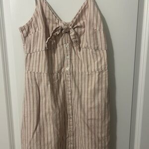 Abercrombie & Fitch Beige and White Striped dress